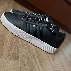 Adidas Black Sneakers with White Soles